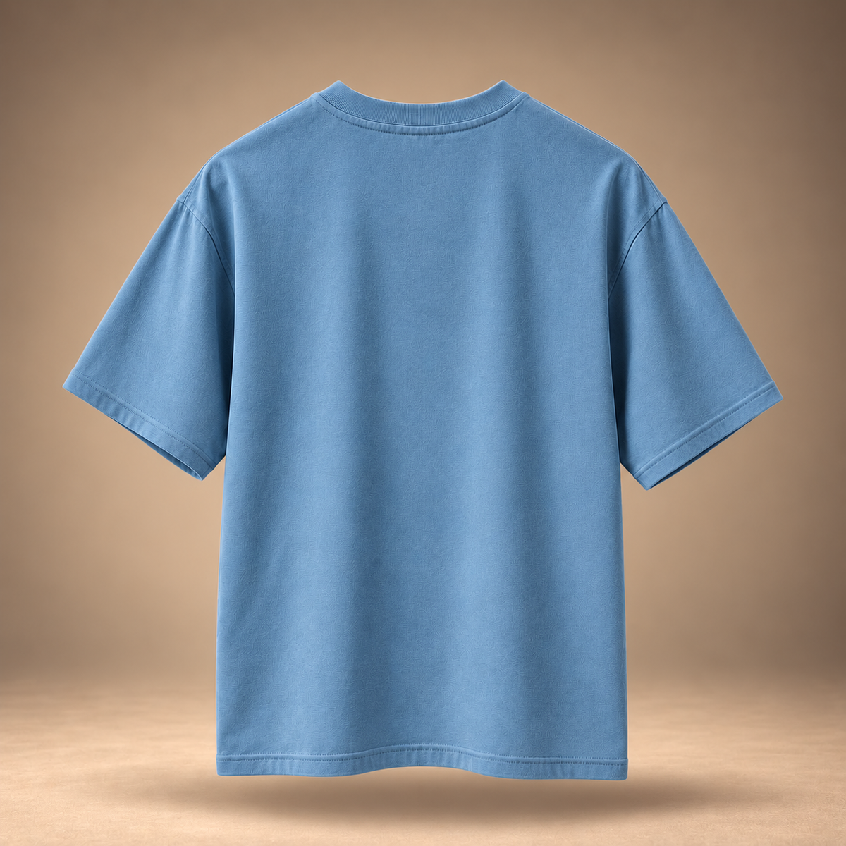 Velpari print women's oversized cotton t-shirt in blue - back view