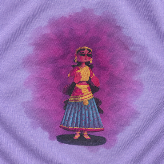 Tanjore Dancing Doll design story - kids t-shirt inspired by Thalayatti Bommai