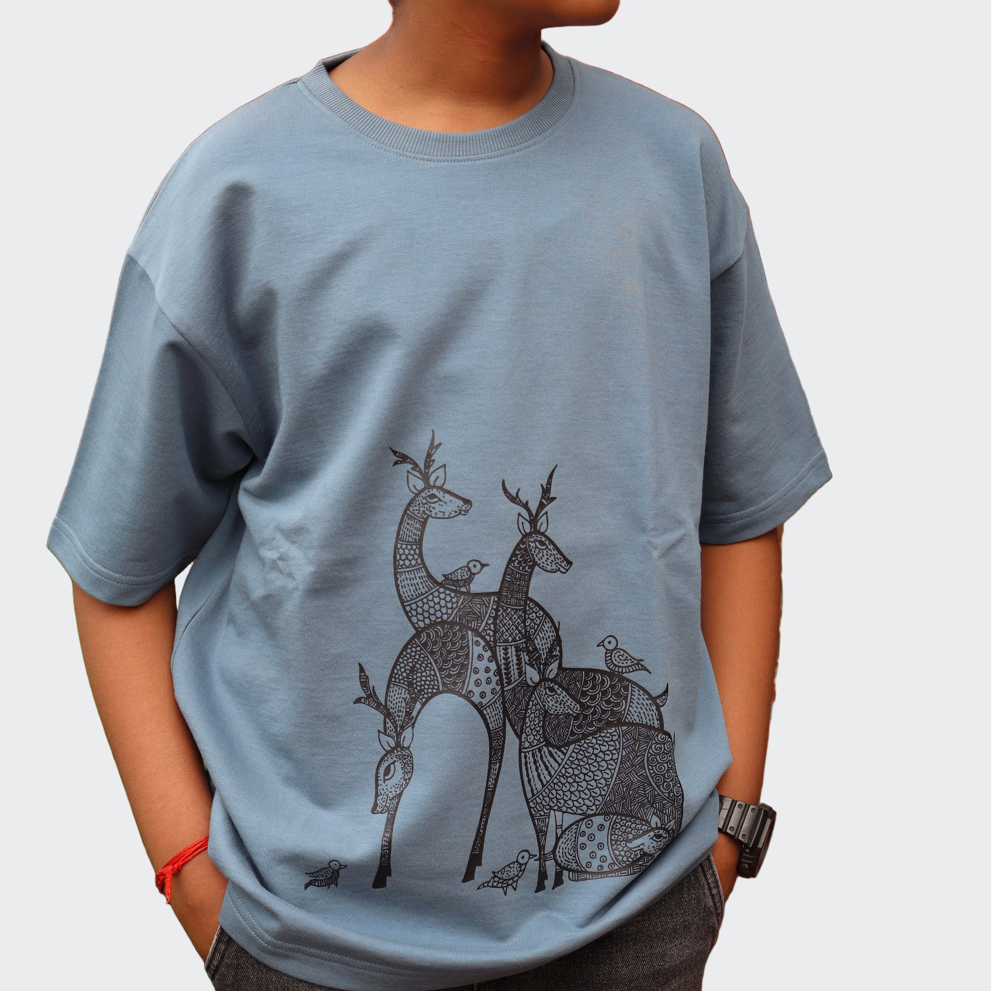 Gond Art kids art T-shirt by House of The One