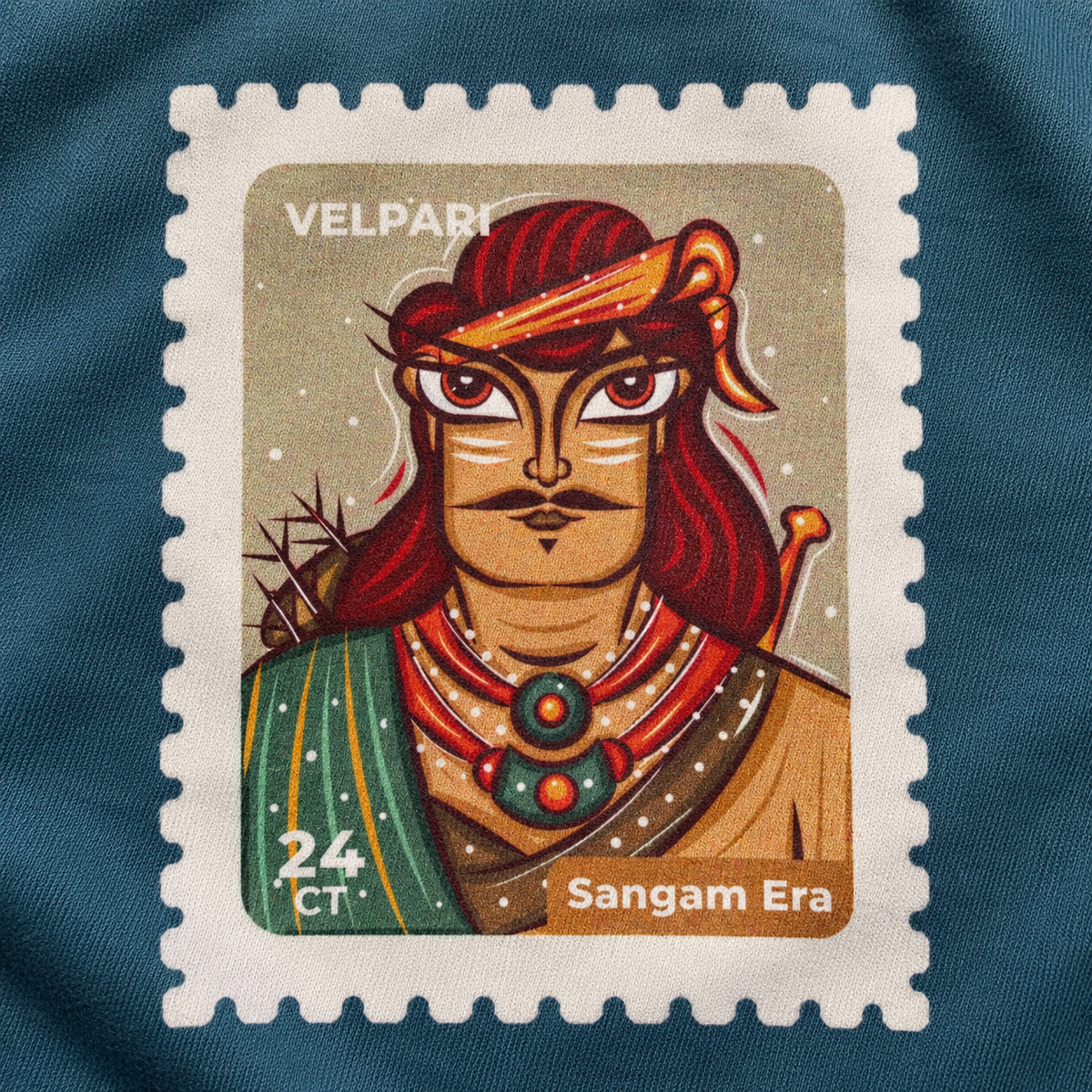Velpari kids & teens oversized cotton t-shirt in blue - additional view