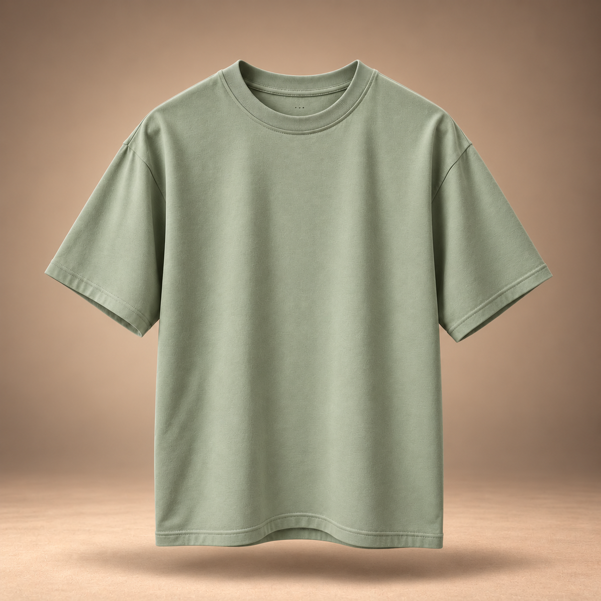 Chase the Sun print kids & teens oversized cotton t-shirt in sage green - front view