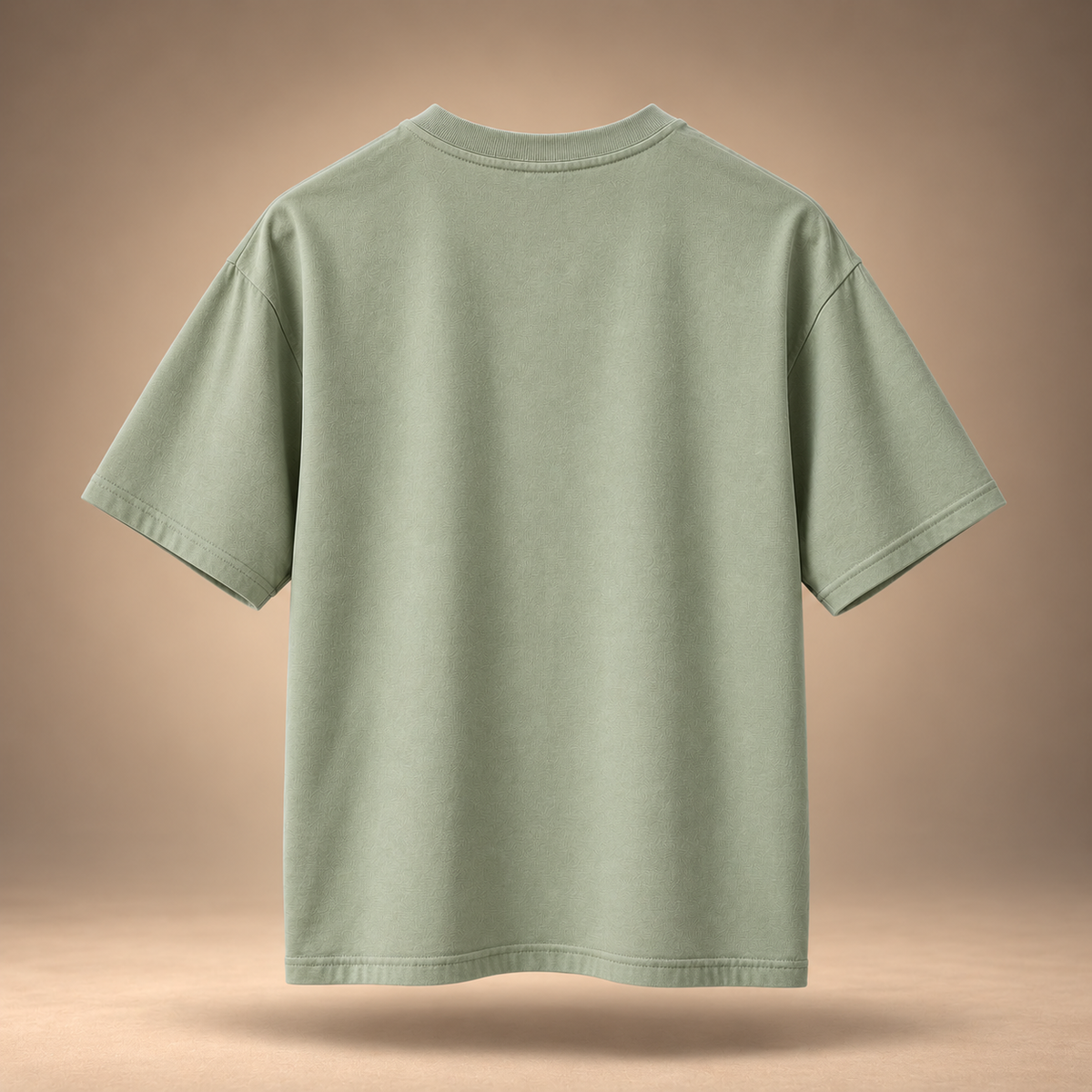 The One print kids & teens oversized cotton t-shirt in sage green - back view