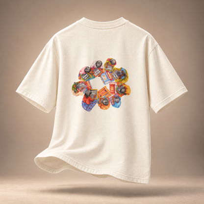 The Beginning kids & teens oversized cotton t-shirt in ivory - flat lay