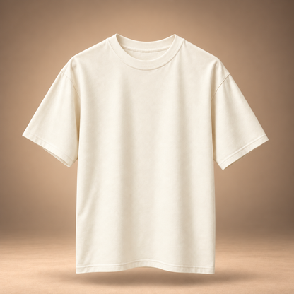 The Beginning print kids & teens oversized cotton t-shirt in ivory - front view