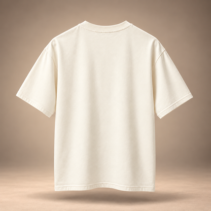 Mother Earth print kids & teens oversized cotton t-shirt in ivory - back view