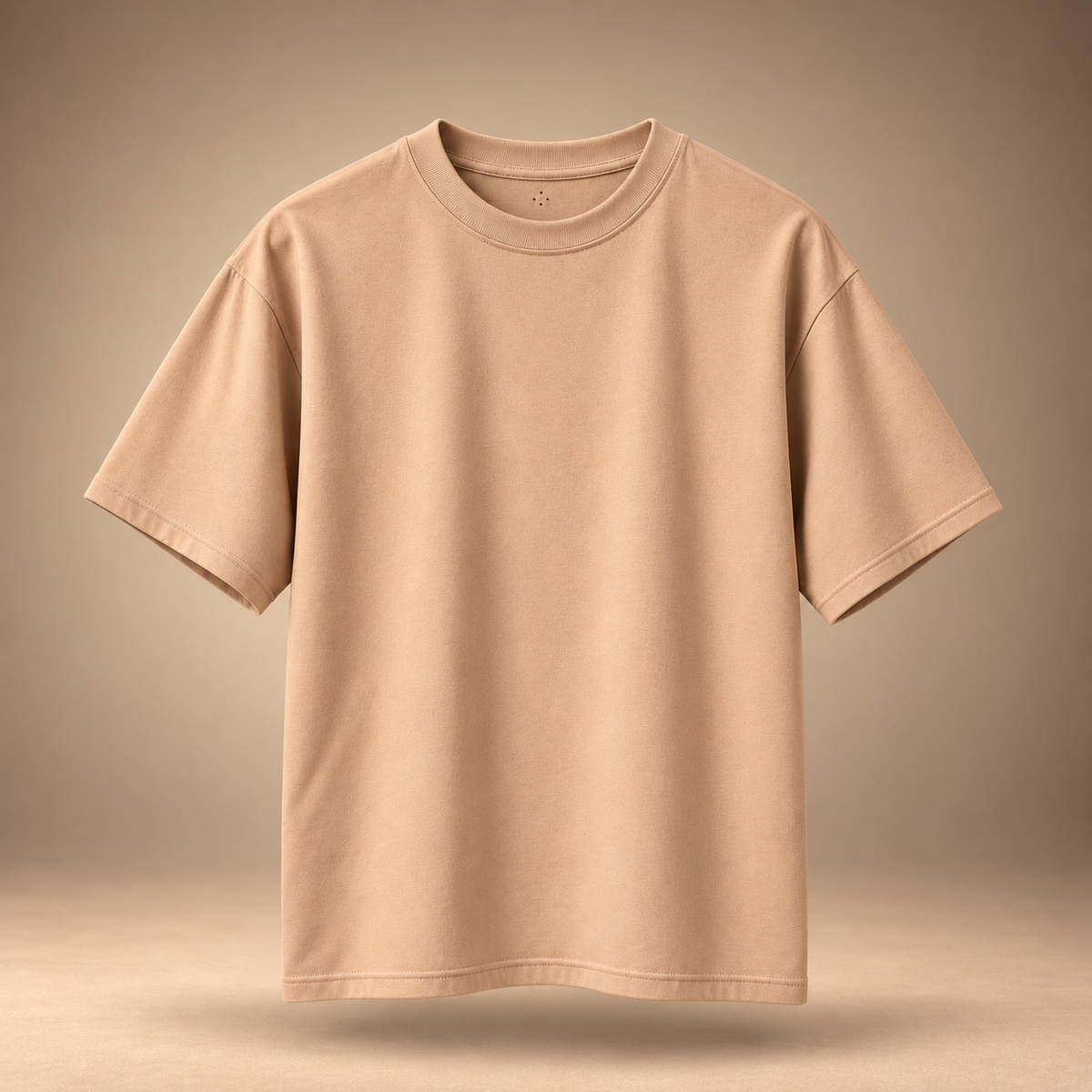 Terracotta Horse print women's oversized cotton t-shirt in orange - front view