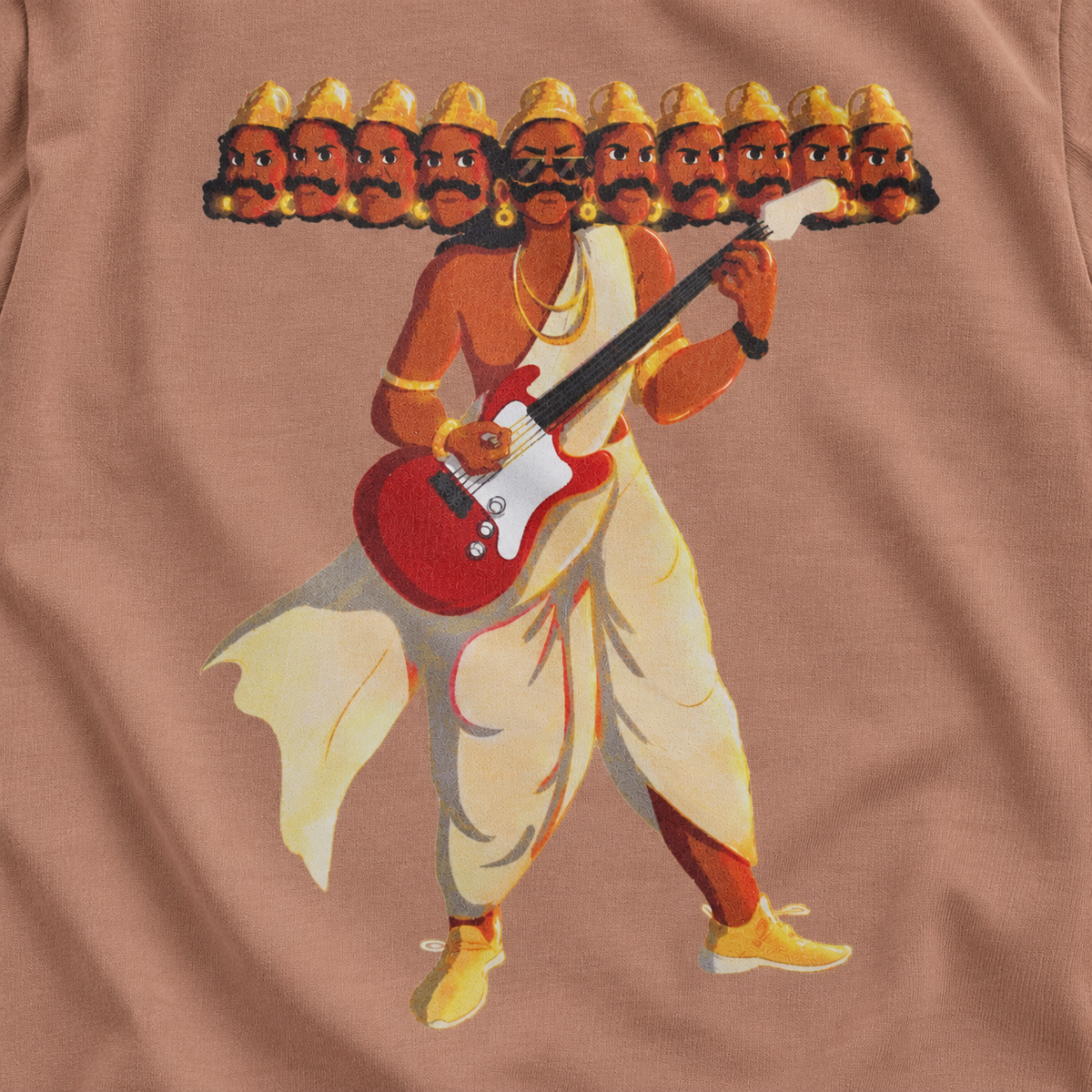 Ravana kids & teens oversized cotton t-shirt in orange - additional view