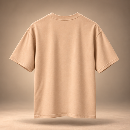 Ravana print kids & teens oversized cotton t-shirt in orange - back view