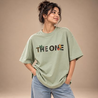The One | Desert Sage | Women's Oversized Cotton T-Shirt