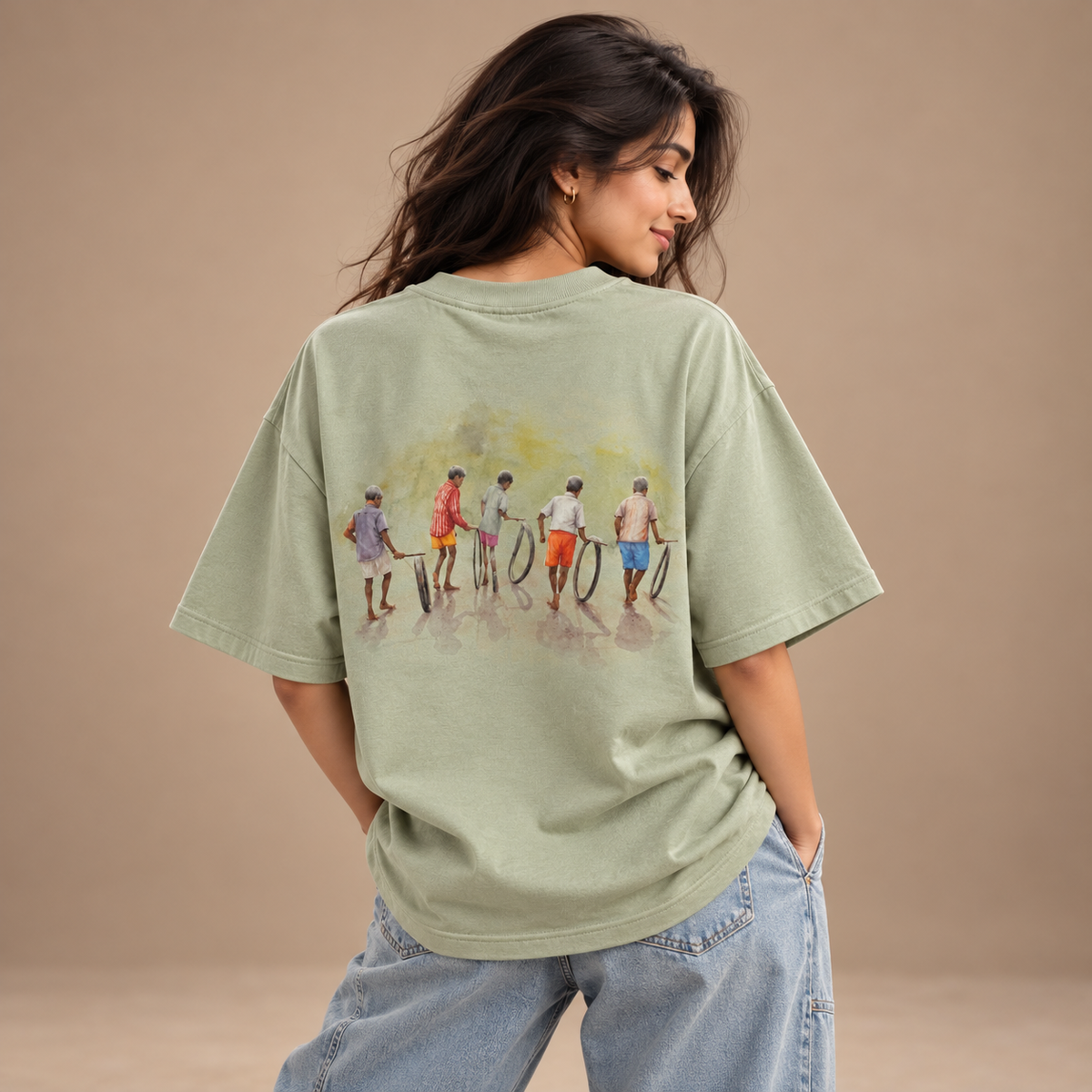 Chase the Sun | Desert Sage | Women's Oversized Cotton T-Shirt