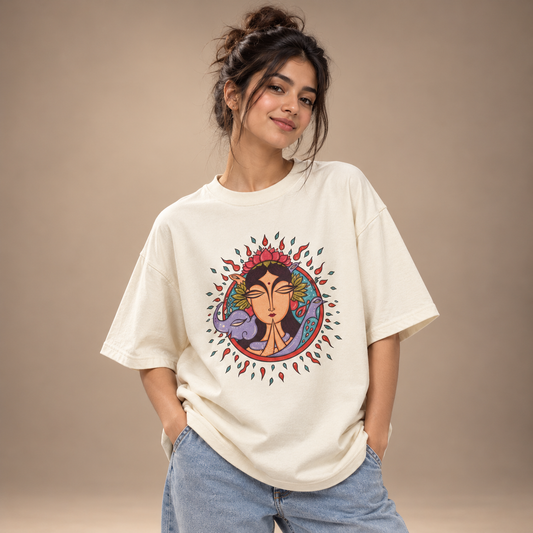 Mother Earth | Tofu | Women's Oversized Cotton T-Shirt